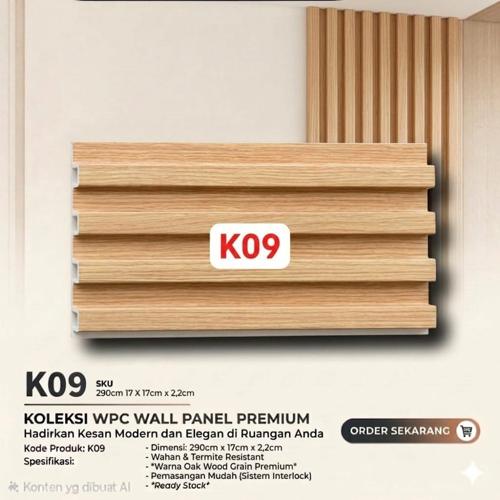 WPC Wall Panel Premium Wood Grain - K09 (Oak Wood)