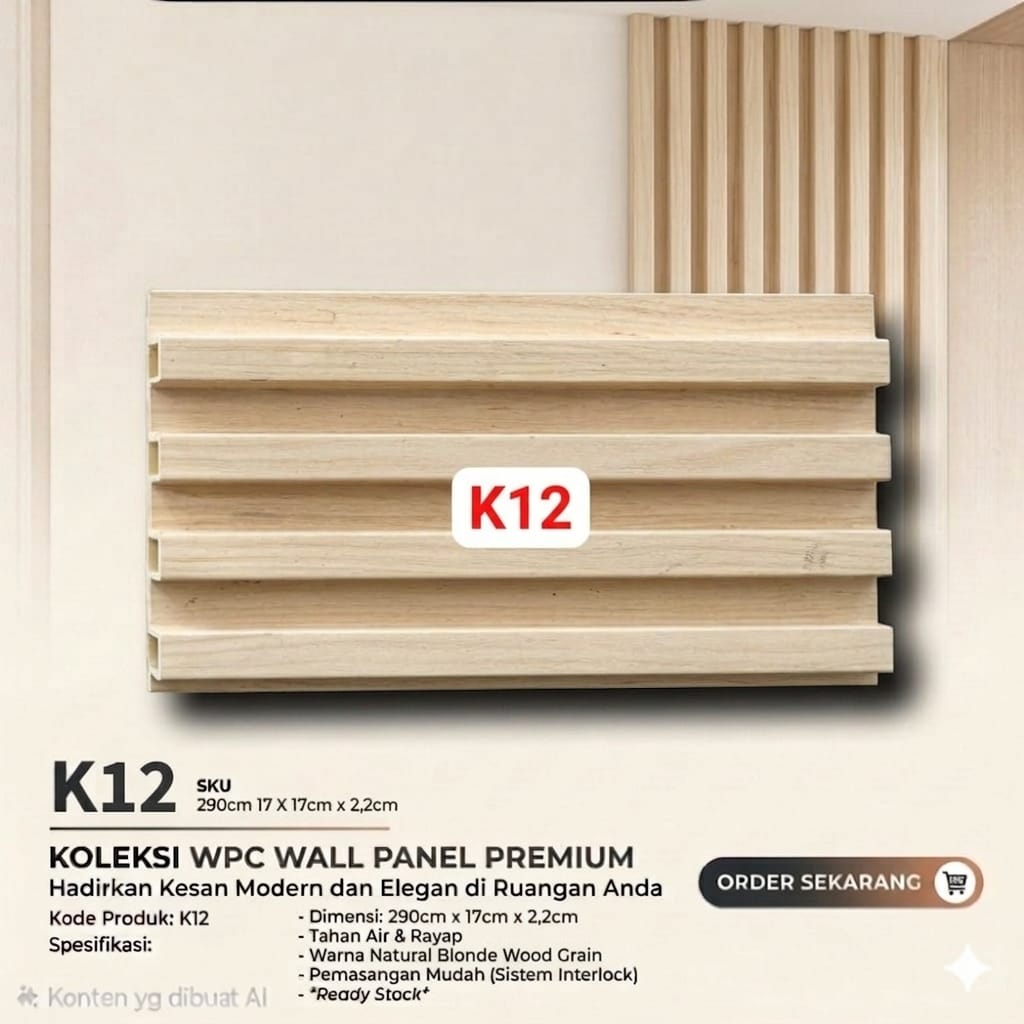 WPC Wall Panel Premium K12 - Natural Blonde Wood Grain